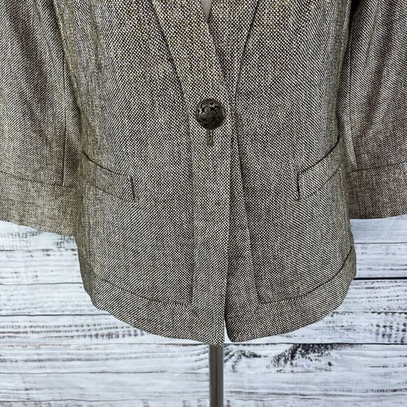 Coldwater Creek Blazer Jacket size 10 Brown Gold Tweed Career Professional - Picture 7 of 14